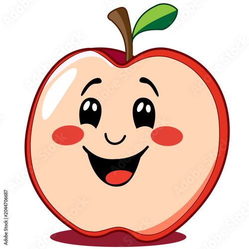 Cute Smiling Apple Character