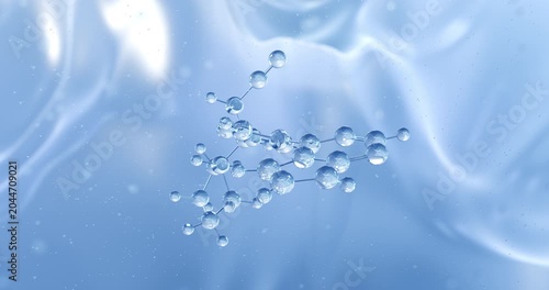 Ruxolitinib rotating molecular structure, 3d model of antineoplastic agent
