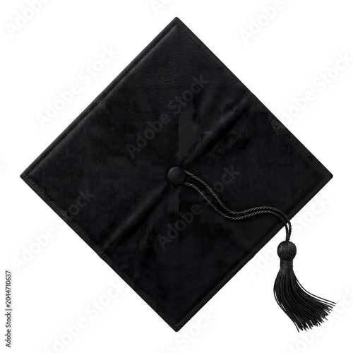 Graduation cap top view isolated academic education icon