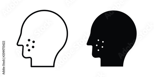 Fotografía Acne icon editable stroke Line pack. Clipart icon set