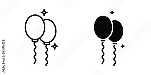 Canvastavla Balloons icon editable stroke Line pack. Clipart icon set