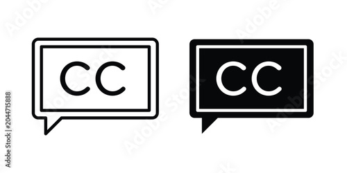 Cuadro en lienzo Closed caption icon editable stroke Line pack. Clipart icon set
