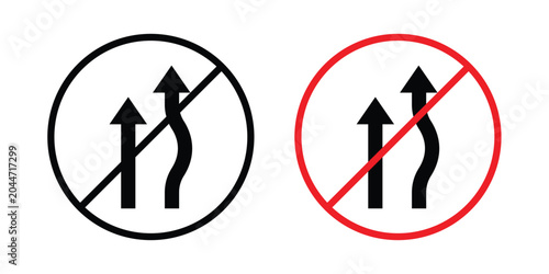 Fotografie Do not overtake traffic sign editable stroke Line pack