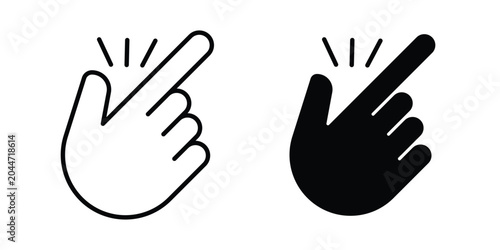 Foto Finger snapping icon editable stroke Line pack. Clipart icon set