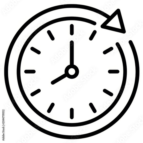 Minimalist Vector History Rewind Clock Icon