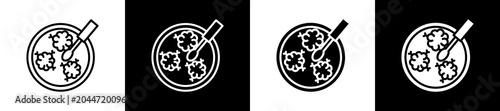 Tableau sur toile Petri Dish Icon In Outline And Glyph Styles With Black And White Variations
