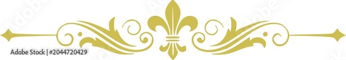 Luxury Golden Lily Fleur De Lis Heading Divider