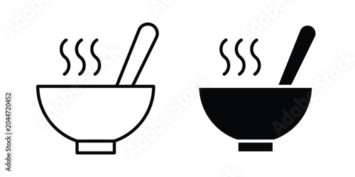 Fotografie Hot soup bowl icon editable stroke Line pack. Clipart icon set