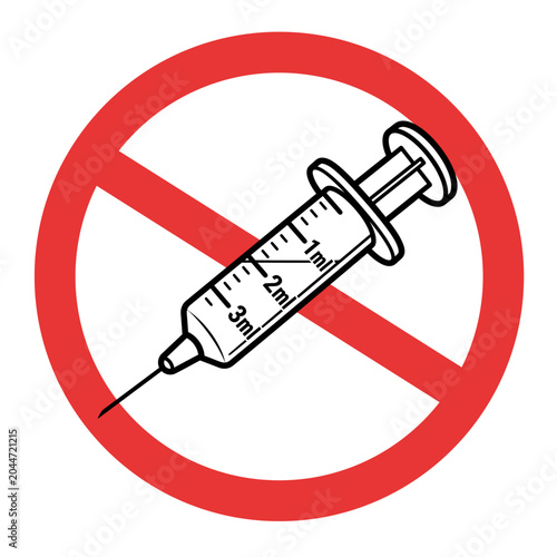 No syringe symbol sign vector illustration.
