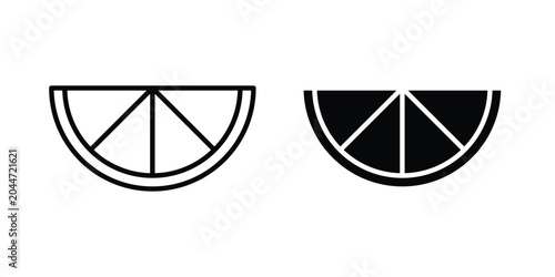Schilderij op canvas lemon slice icon editable stroke Line pack. Clipart icon set
