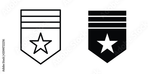 Fotografie Military rank badge icon editable stroke Line pack