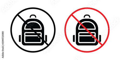 Fotografija No backpacks allowed sign editable stroke Line pack