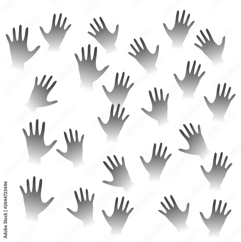 Obraz premium Multiple Hand Silhouettes Collection