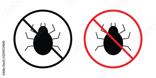 Φωτογραφία No Mite sign editable stroke Line pack. Clipart icon set