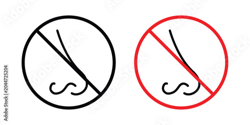 Canvas Print No smell sign editable stroke Line pack. Clipart icon set