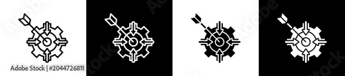 Quadro su tela Specific Icon In Outline And Glyph Styles With Black And White Variations