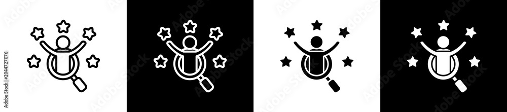 Obraz premium Talent Icon In Outline And Glyph Styles With Black And White Variations