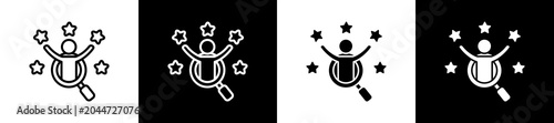 Slika na platnu Talent Icon In Outline And Glyph Styles With Black And White Variations