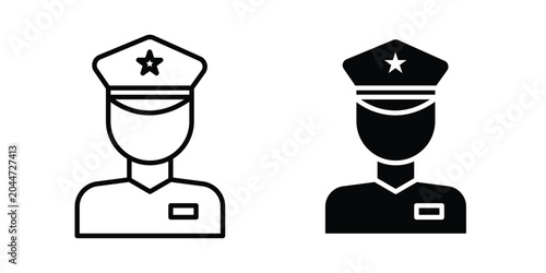 Police icon editable stroke Line pack. Clipart icon set
