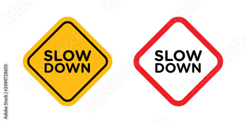 Slow down sign editable stroke Line pack. Clipart icon set