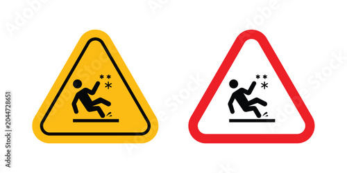 Foto Slippery ice sign editable stroke Line pack. Clipart icon set