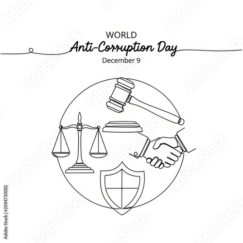 World Anti-Corruption Day illustration with law symbols