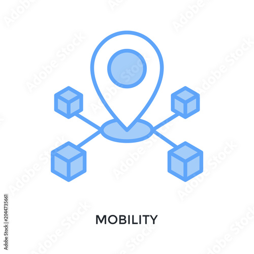 Valokuva Mobility Icon Lineal Blue Style