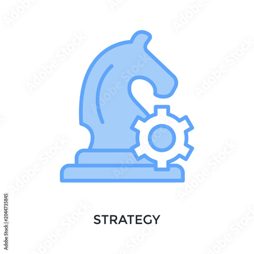 Foto Strategy Icon Lineal Blue Style