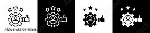 Fotografi Reliable Icon In Outline And Glyph Styles With Black And White Variations