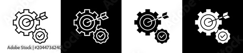 Schilderij op canvas Veracity Icon In Outline And Glyph Styles With Black And White Variations