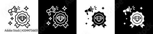 Bild auf Leinwand Brand Icon In Outline And Glyph Styles With Black And White Variations