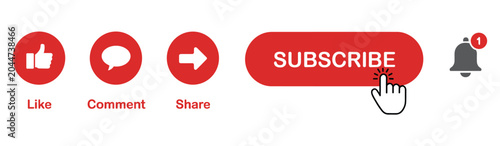 Quadro su tela Subscribe Button and Icons