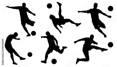 Soccer Players Silhouettes Set