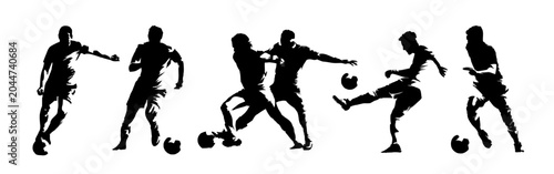 Soccer Players Silhouettes in Action