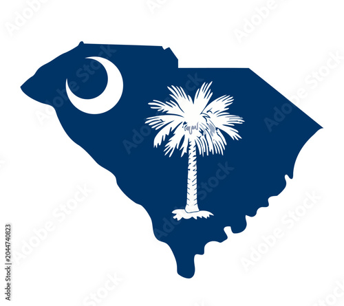 South Carolina flag outline with palmetto and crescent