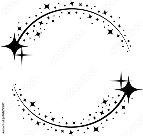 Sparkle flourish with stars, decorative corner element