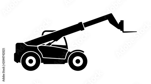 Telescopic Handler Forklift Silhouette.