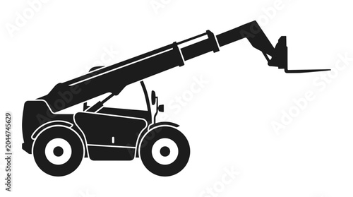 Silhouette of a Telehandler Forklift Truck.
