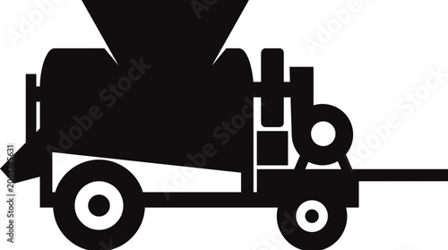 Silhouette of a Threshing Machine Agricultural Equipment.