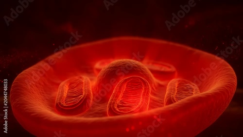 Mitochondria 3D Close-Up Glowing Red Cellular Organelles Red Light Therapy Visualization