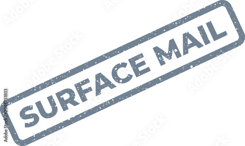 Foto Subtle gray rubber grunge stamp displaying the classic surface mail designation