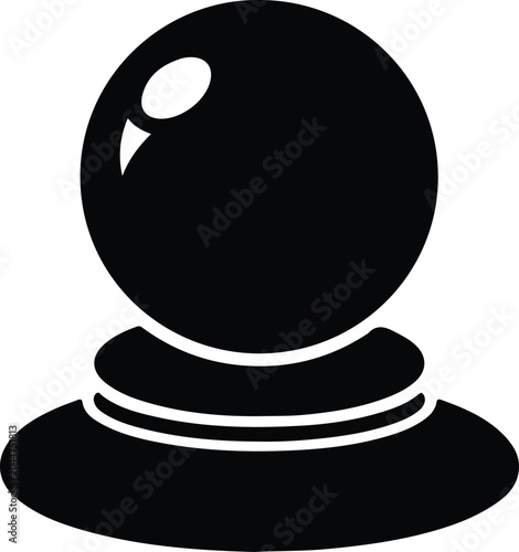 Silhouette vector crystal ball icon for magic divination fortune design