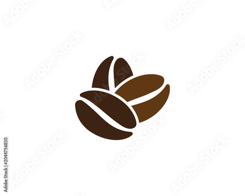 Coffee Beans cluster on white background, aroma concept