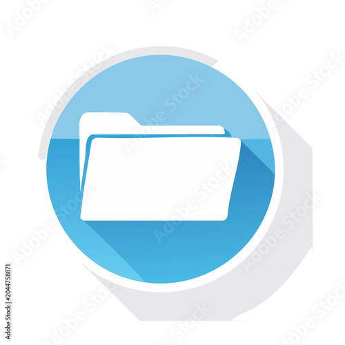 Flat design folder icon with long shadow