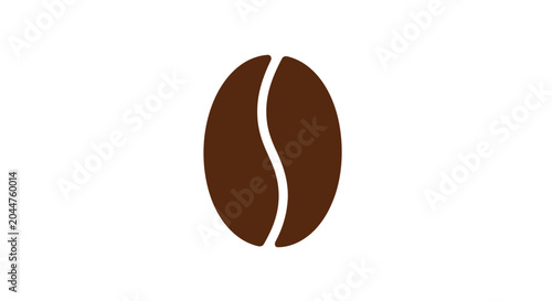 Bilde på lerret Brown coffee bean on white background