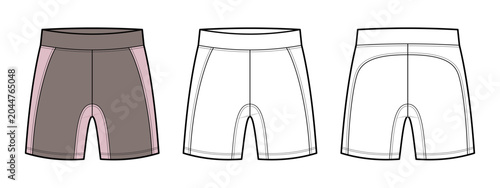 Foto Multi Panel Compression Shorts Technical Fashion Illustration