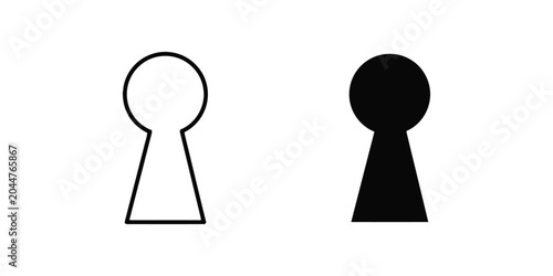 Keyhole Icon Silhouette and Outline, Security Concept
