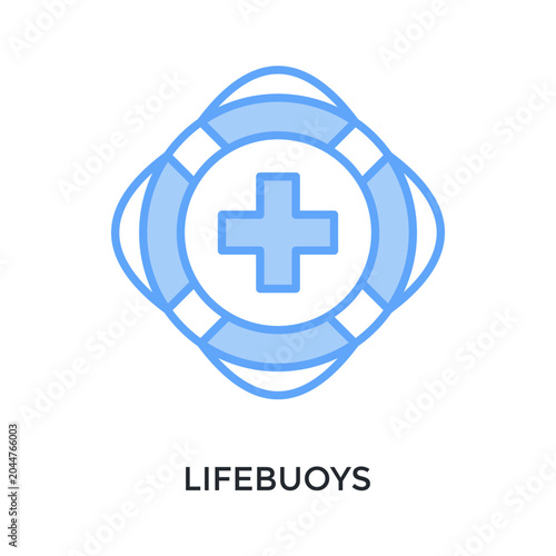 Fotografía Lifebuoys Icon Lineal Blue Style
