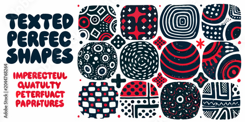 Fotografía organic textured shapes with playful patterns imperfect