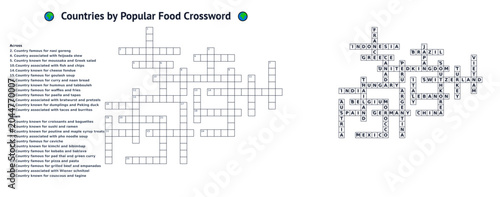 Countries by Popular Food Crossword
